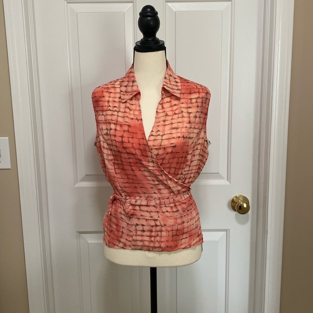 Sleeveless Wrap Blouse Top